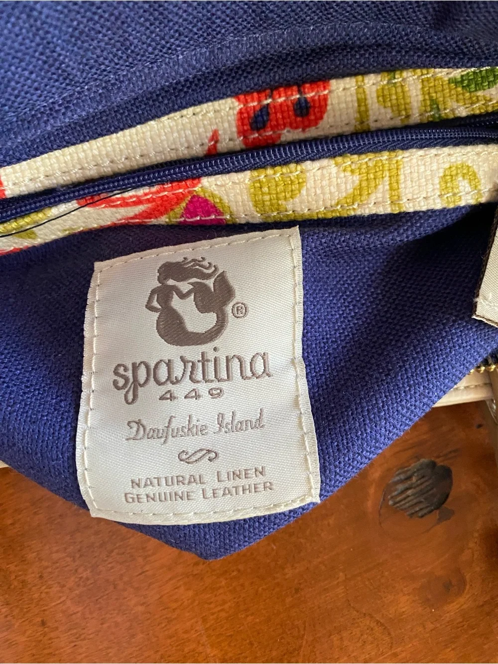 Spartina 449 Floral Canvas Tote in Pink Multi with Gold Handles